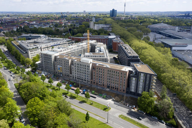 Das größte Bauvorhaben Dortmunds: Auf 10.900 Quadratmetern Fläche entsteht derzeit das Berswordt Carrée.