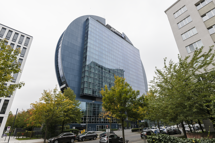 Das Radisson Blu Hotel in Frankfurt.